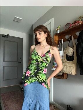 y2k fairycore tropical tie back top 🌴💚